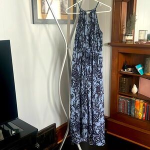 Blue maxi with waist tie